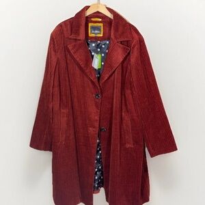 Sam Edelman Coat 3X Corduroy Rust Big Button NWT